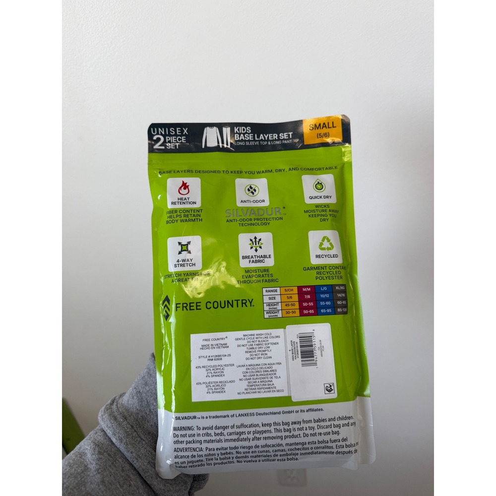 Free Country Kids' Microtech® Heat Base Layer Set – Size Small (5–6) – Unisex - Picture 4 of 4